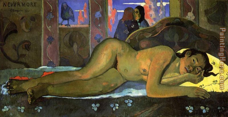Nevermore Oh Tahiti painting - Paul Gauguin Nevermore Oh Tahiti art painting